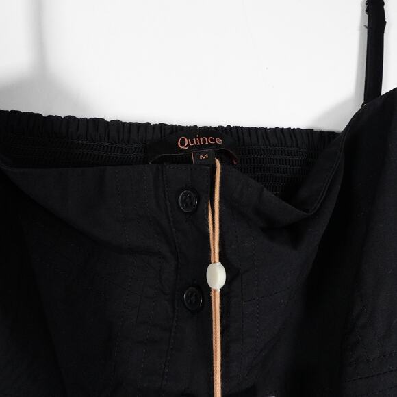 New Quince Womens Black Sleeveless Maxi Dress Organic Cotton Medium 4071A - Picture 7 of 12